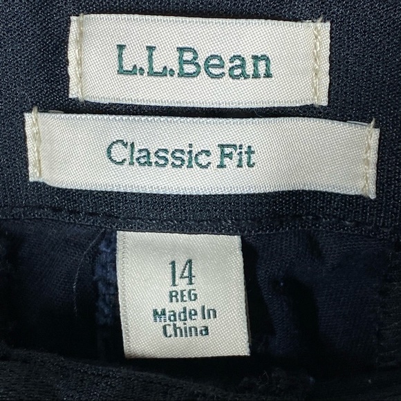 LL Bean Classic Fit Stretchy Casual Pants Black Size 14 Regular - Picture 5 of 5